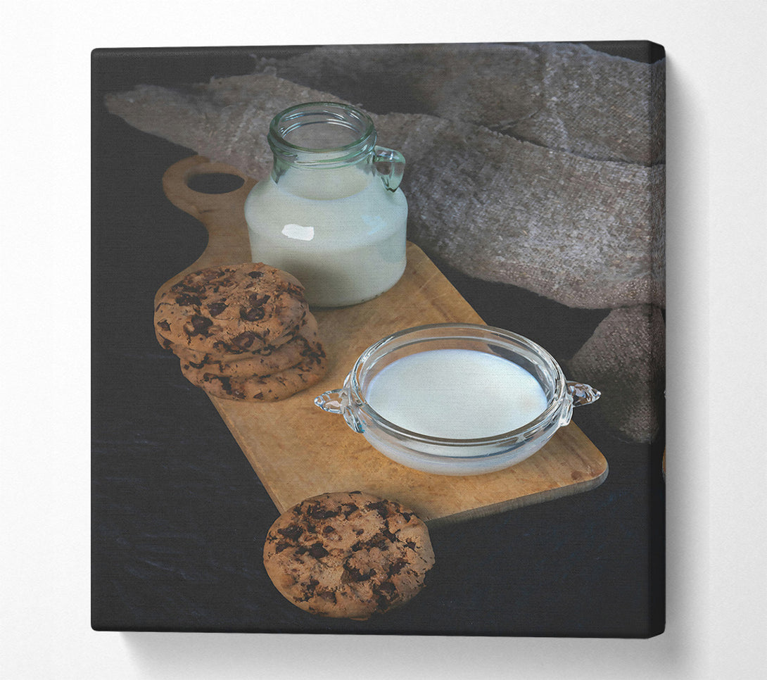  A Canvas Print of White Milk & Chocolate Chips Canvas Art