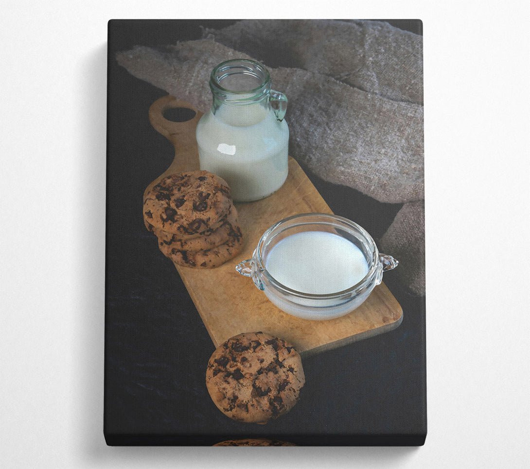  A Canvas Print of White Milk & Chocolate Chips Canvas Art