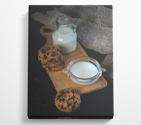  A Canvas Print of White Milk & Chocolate Chips Canvas Art