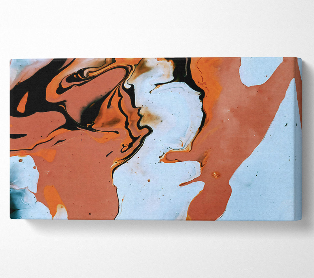  A Canvas Print of Salmon Swirls & White Canvas Wall Art
