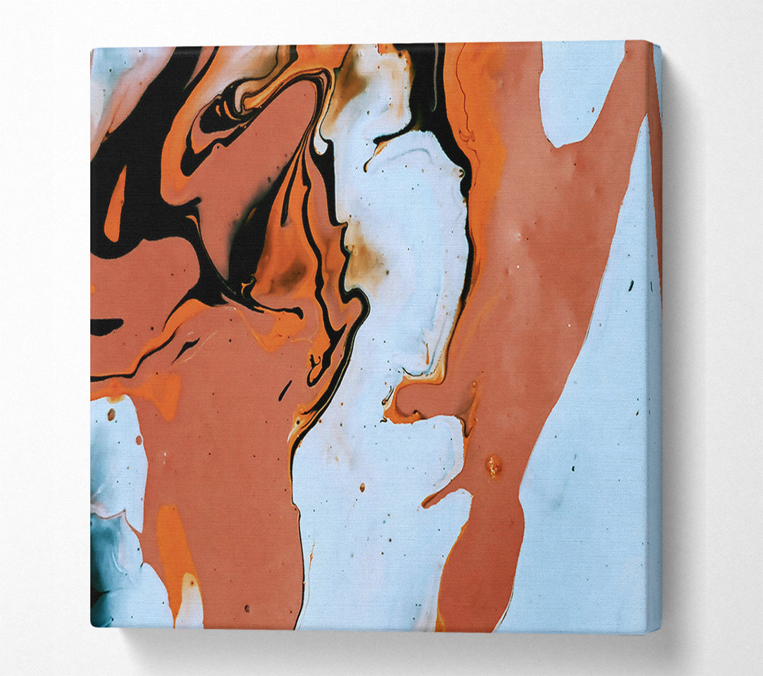  A Canvas Print of Salmon Swirls & White Canvas Wall Art