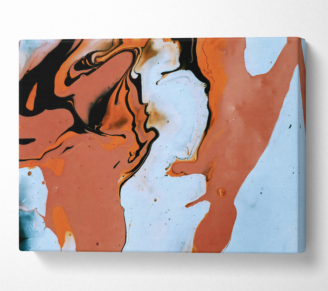  A Canvas Print of Salmon Swirls & White Canvas Wall Art