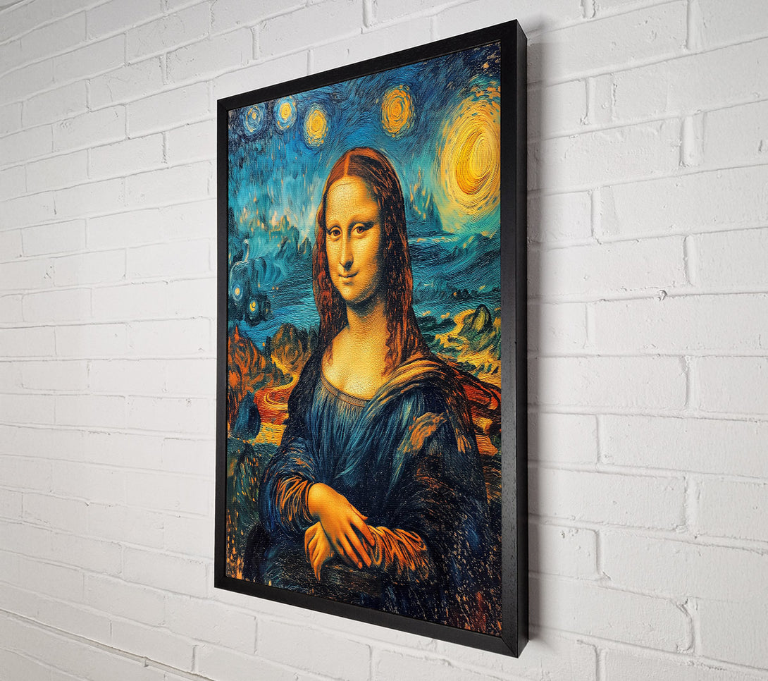  A Canvas Print of Blue Night Mona Lisa Canvas Wall Art