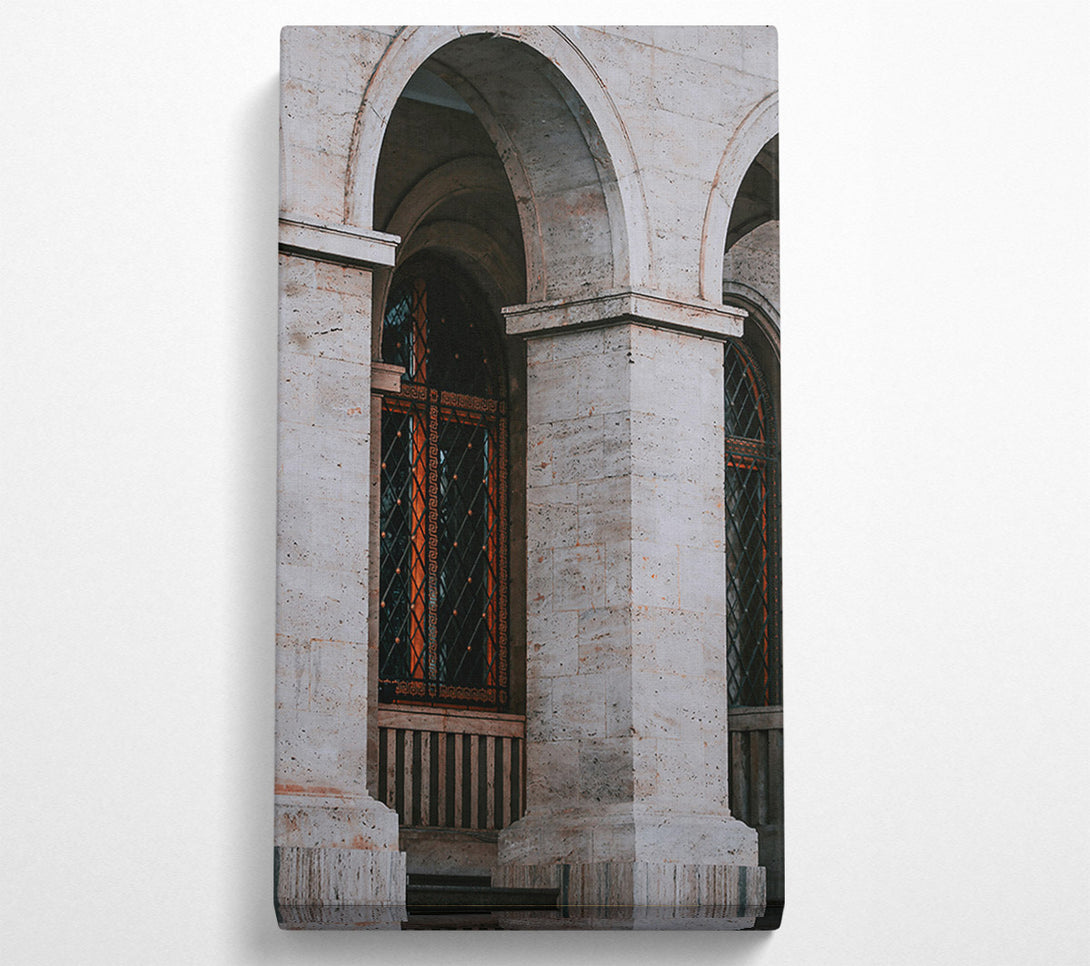  A Canvas Print of Golden Arches And Stone Canvas Print