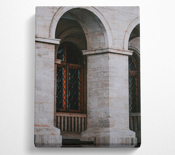  A Canvas Print of Golden Arches And Stone Canvas Print