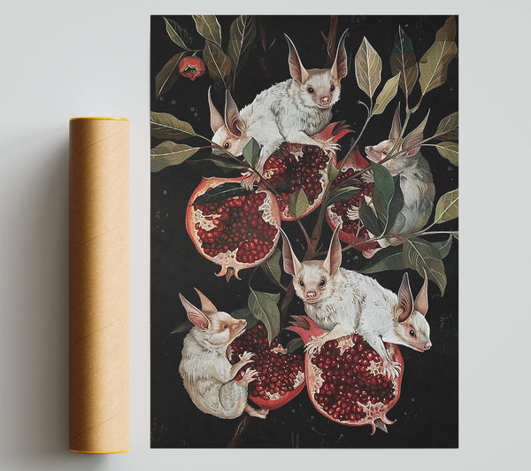 Crimson Fruit Bats Giclee Print