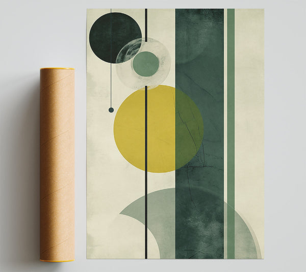 Forest Green Circles Poster
