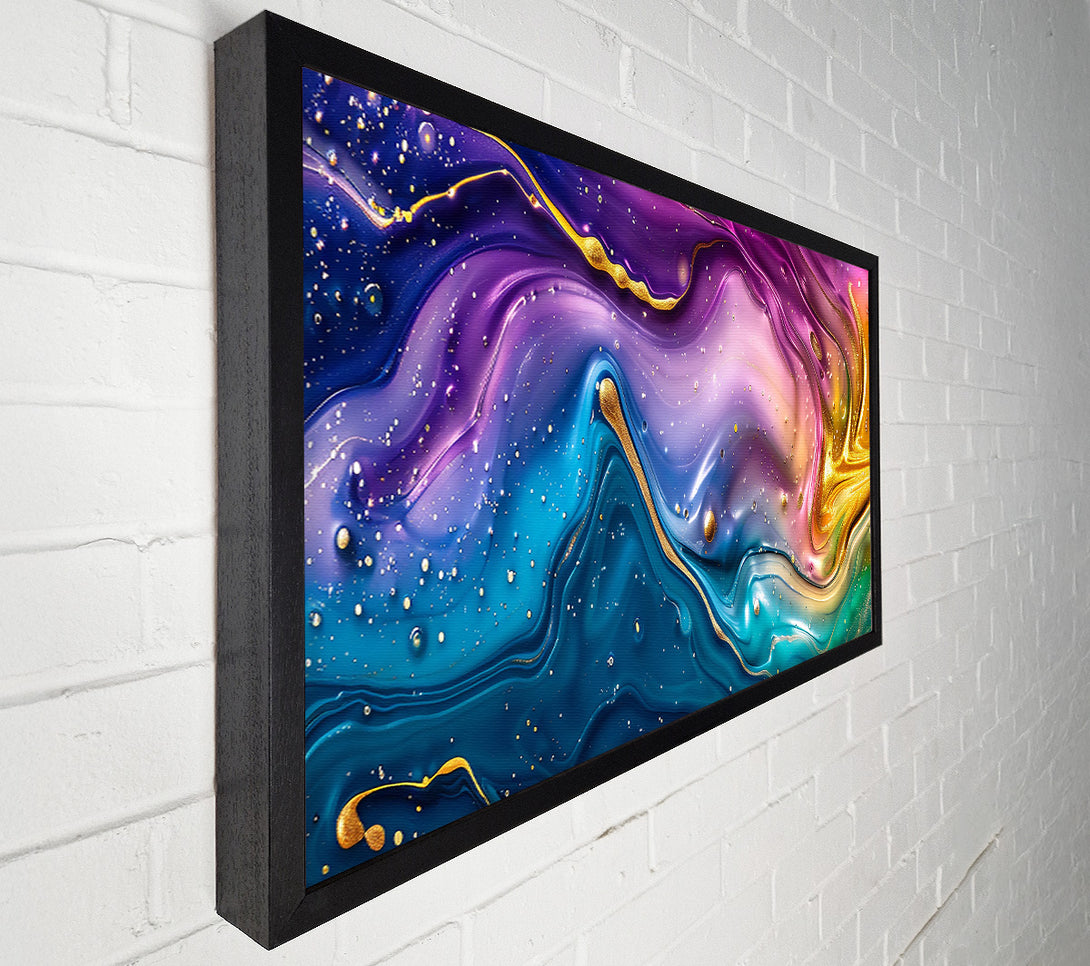  A Canvas Print of Golden Teal Swirls Canvas Print