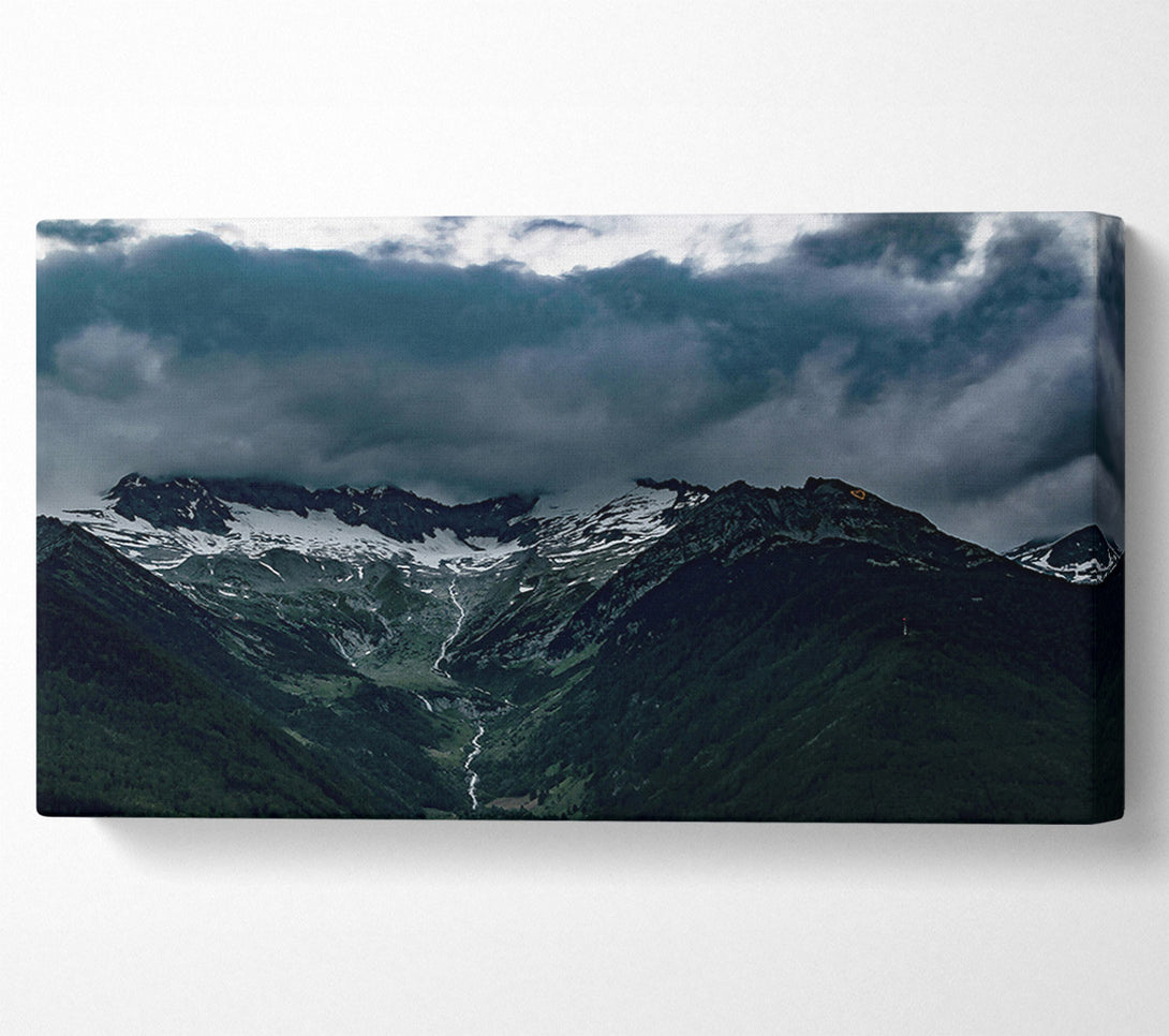  A Canvas Print of Grey Mountains In Shadow Canvas Print