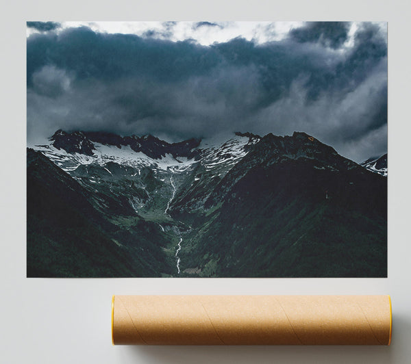 Grey Mountains In Shadow Print