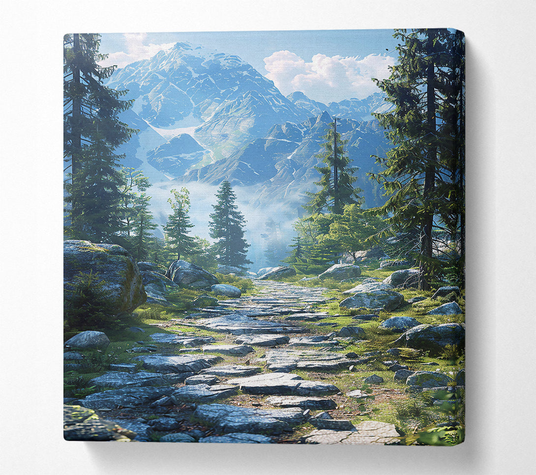  A Canvas Print of Blue Mountain Path Canvas Wall Art
