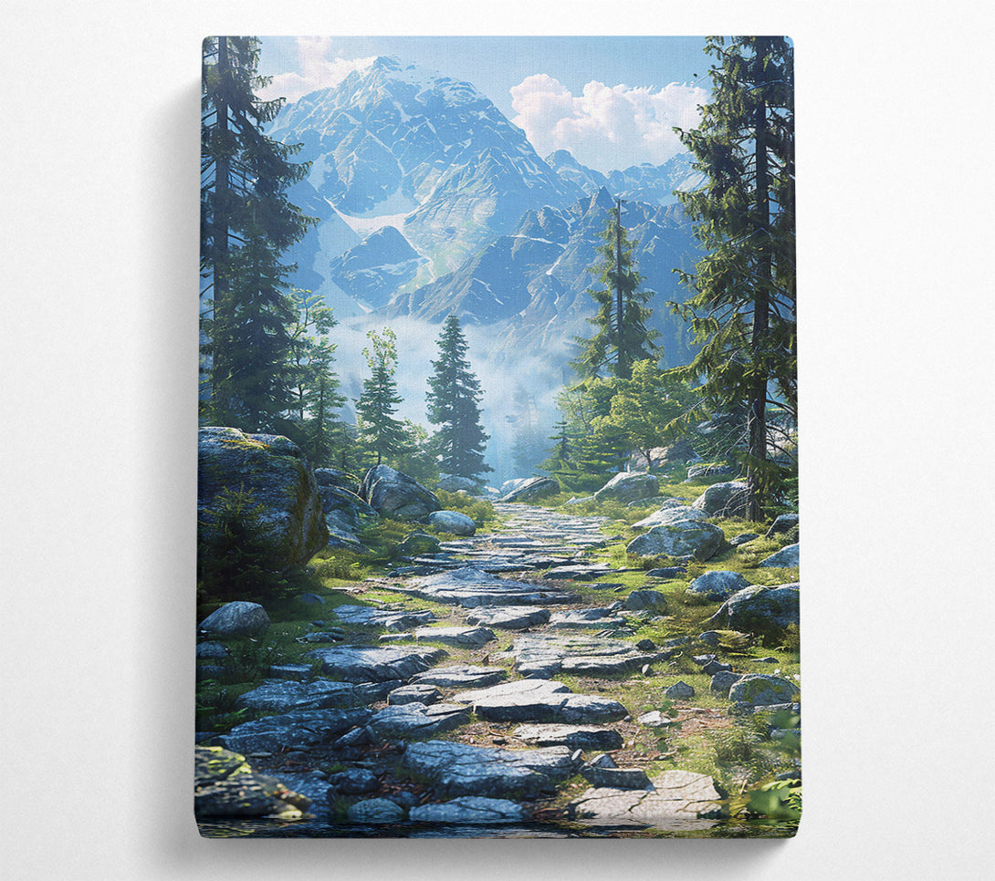  A Canvas Print of Blue Mountain Path Canvas Wall Art