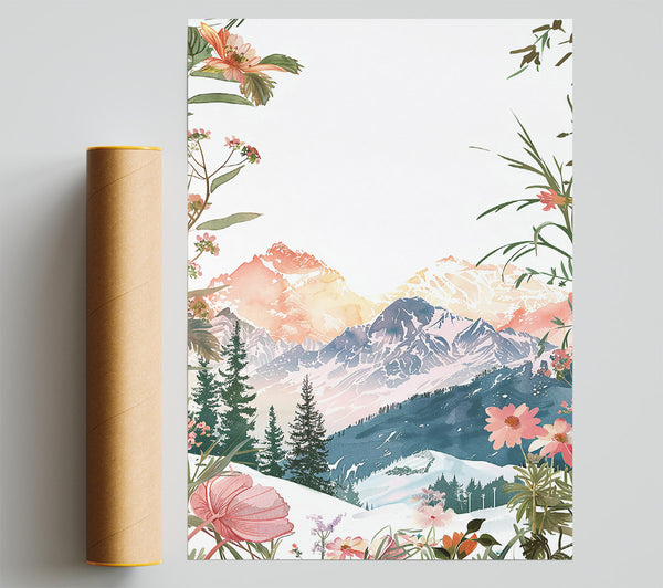 Pink Mountain Bloom Poster