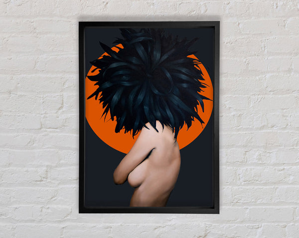 Feather Hair Woman Framed Print