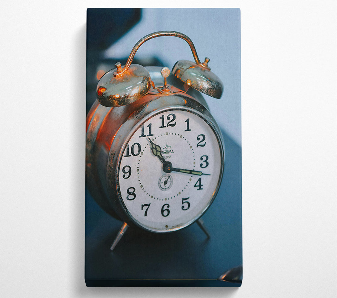  A Canvas Print of Golden Vintage Alarm Clock Canvas Wall Art