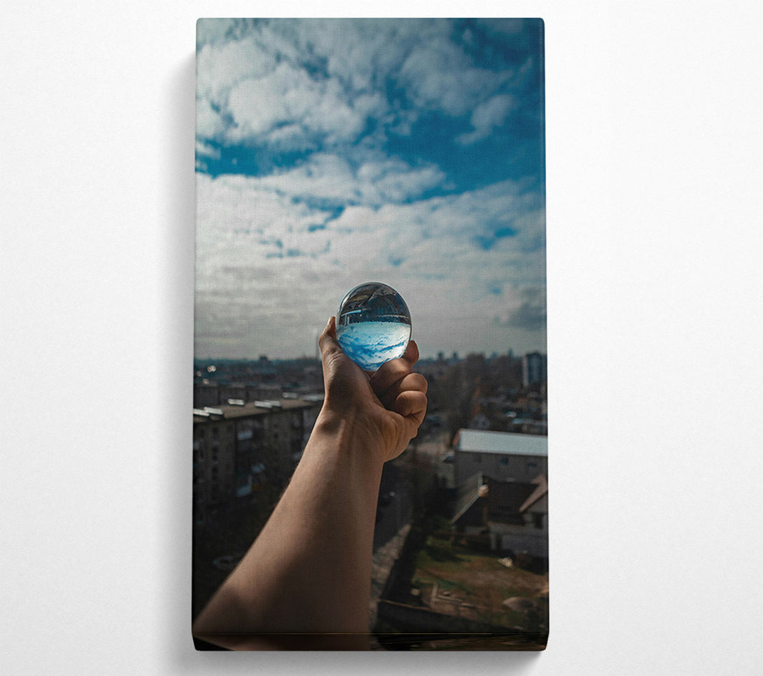  A Canvas Print of Blue Sky Lens Ball Canvas Print
