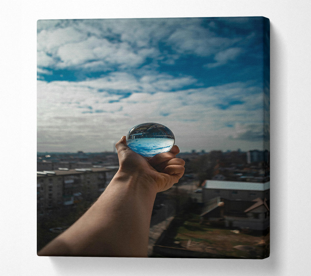  A Canvas Print of Blue Sky Lens Ball Canvas Print