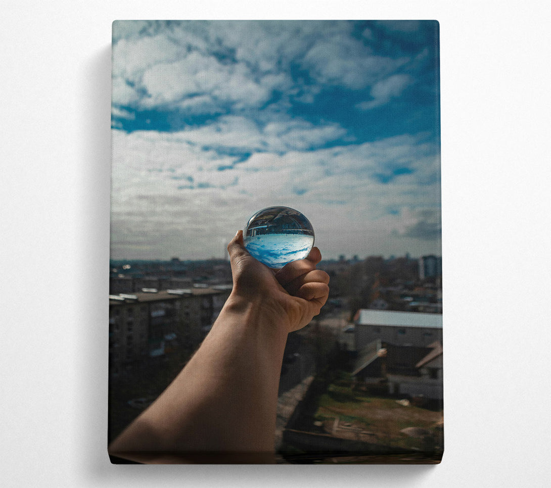  A Canvas Print of Blue Sky Lens Ball Canvas Print