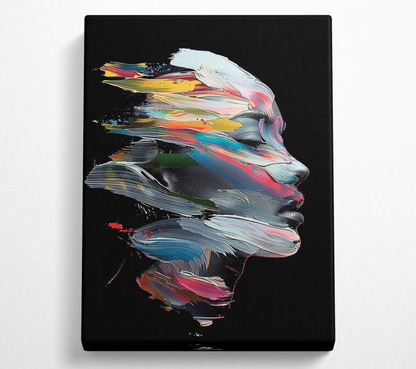  A Canvas Print of Azure Painted Portrait Canvas Wall Art