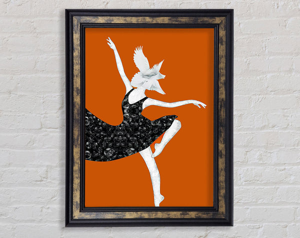Feather Head Walnut Framed Print