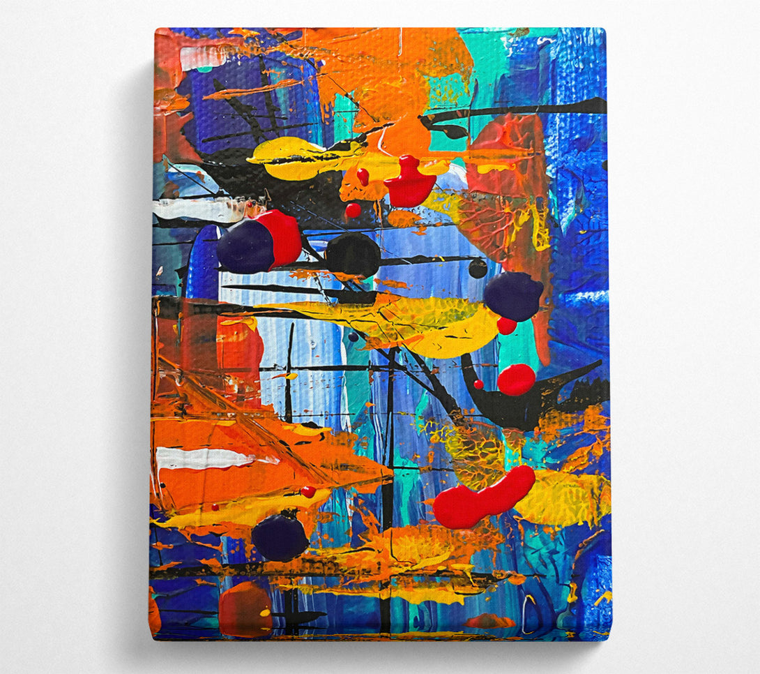  A Canvas Print of Orange And Blue Abstract Canvas Print