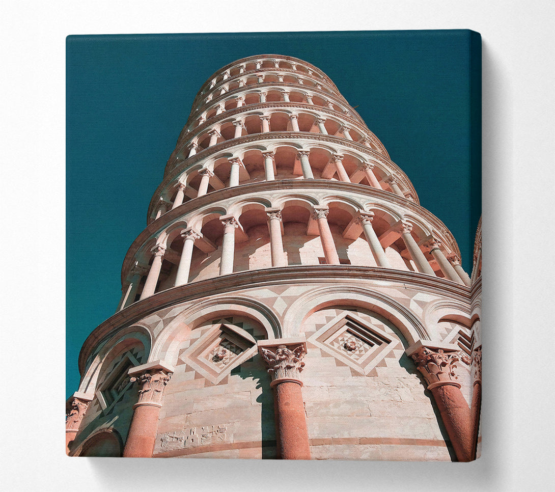  A Canvas Print of Peach Leaning Tower Canvas Print