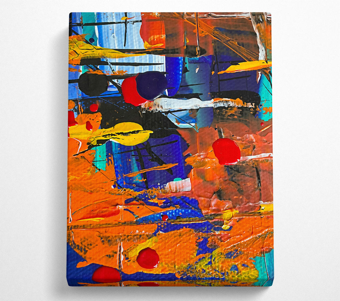  A Canvas Print of Orange Abstract Expressionism Canvas Art