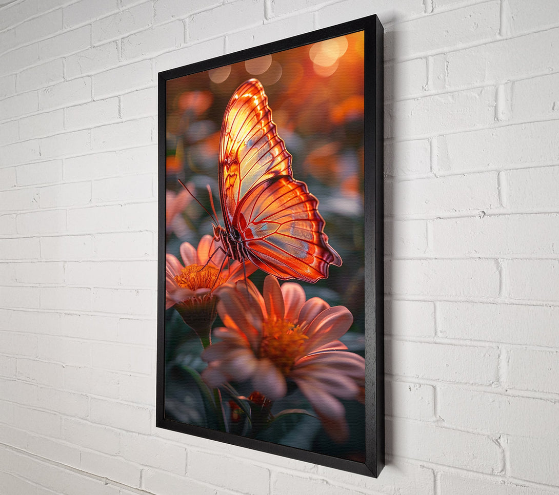  A Canvas Print of Crimson Butterfly Bloom Canvas Wall Art