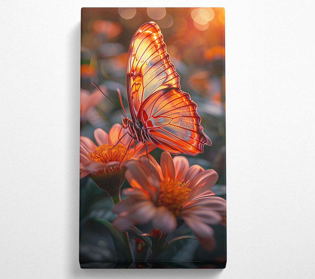  A Canvas Print of Crimson Butterfly Bloom Canvas Wall Art