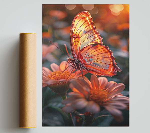 Crimson Butterfly Bloom Giclee Print