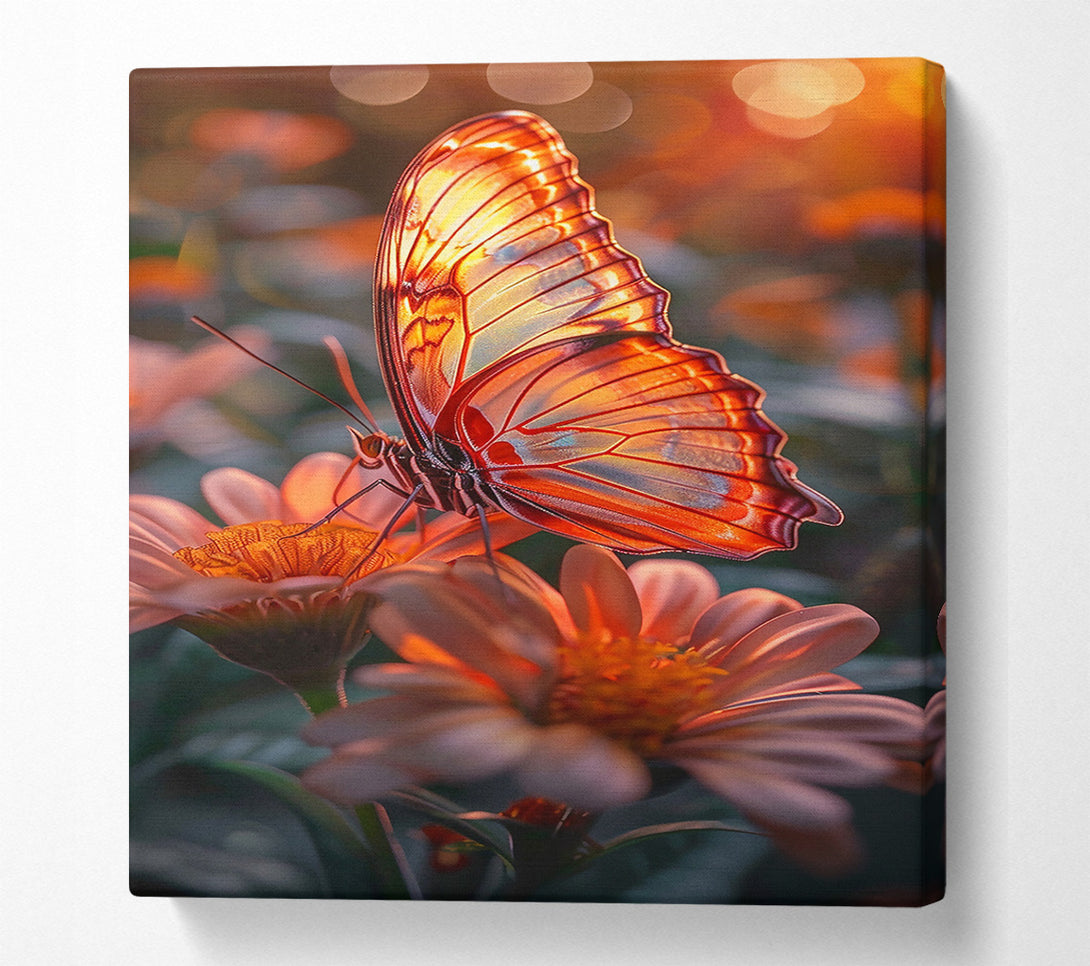  A Canvas Print of Crimson Butterfly Bloom Canvas Wall Art