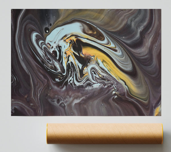 Golden Swirling Abyss Print