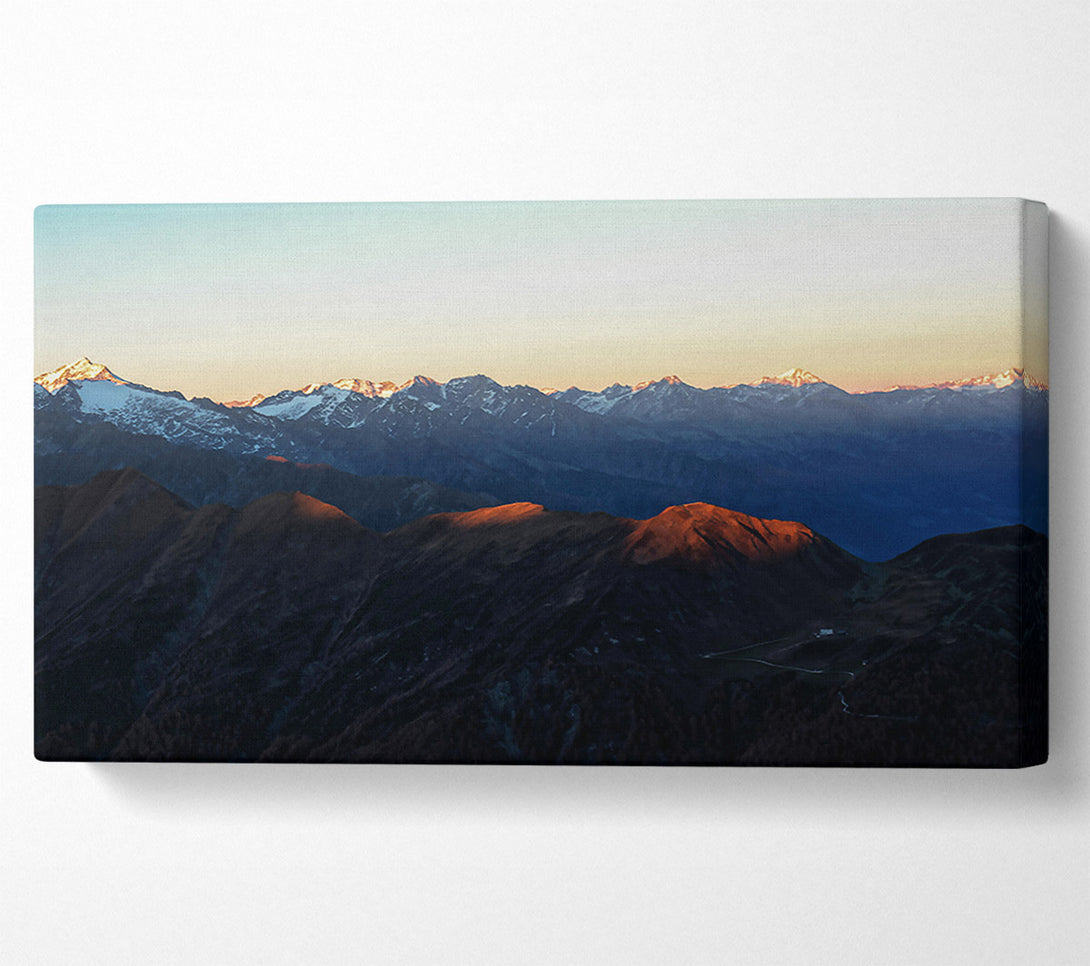  A Canvas Print of Golden Mountain Serenity Canvas Art