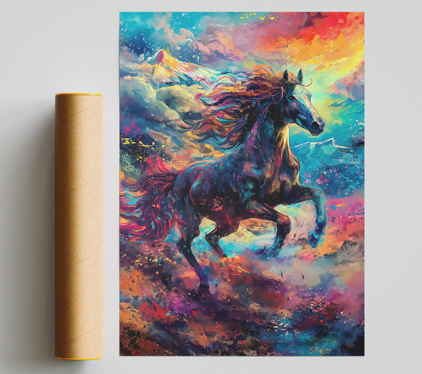 Blue Horse Ascends Poster