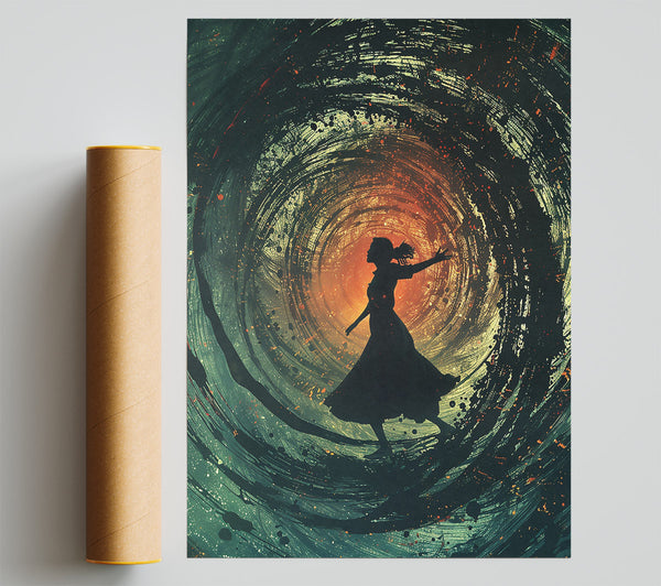 Green Into The Light Print