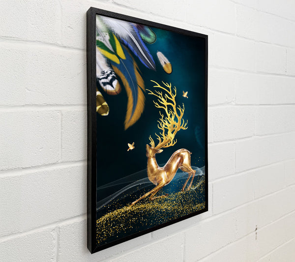 Feathers And Gold Reindeer