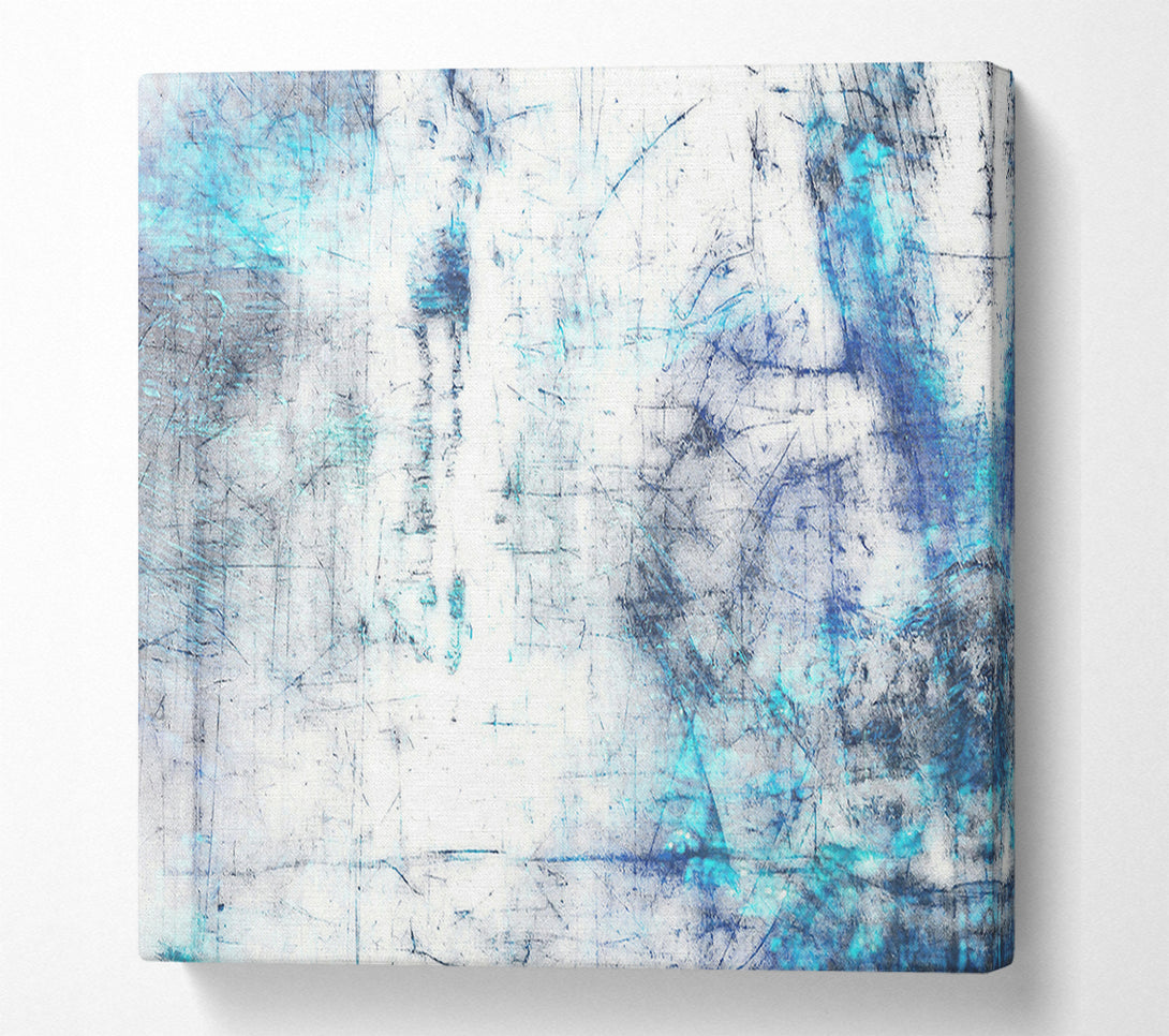  A Canvas Print of Cyan Scratched Canvas Canvas Wall Art