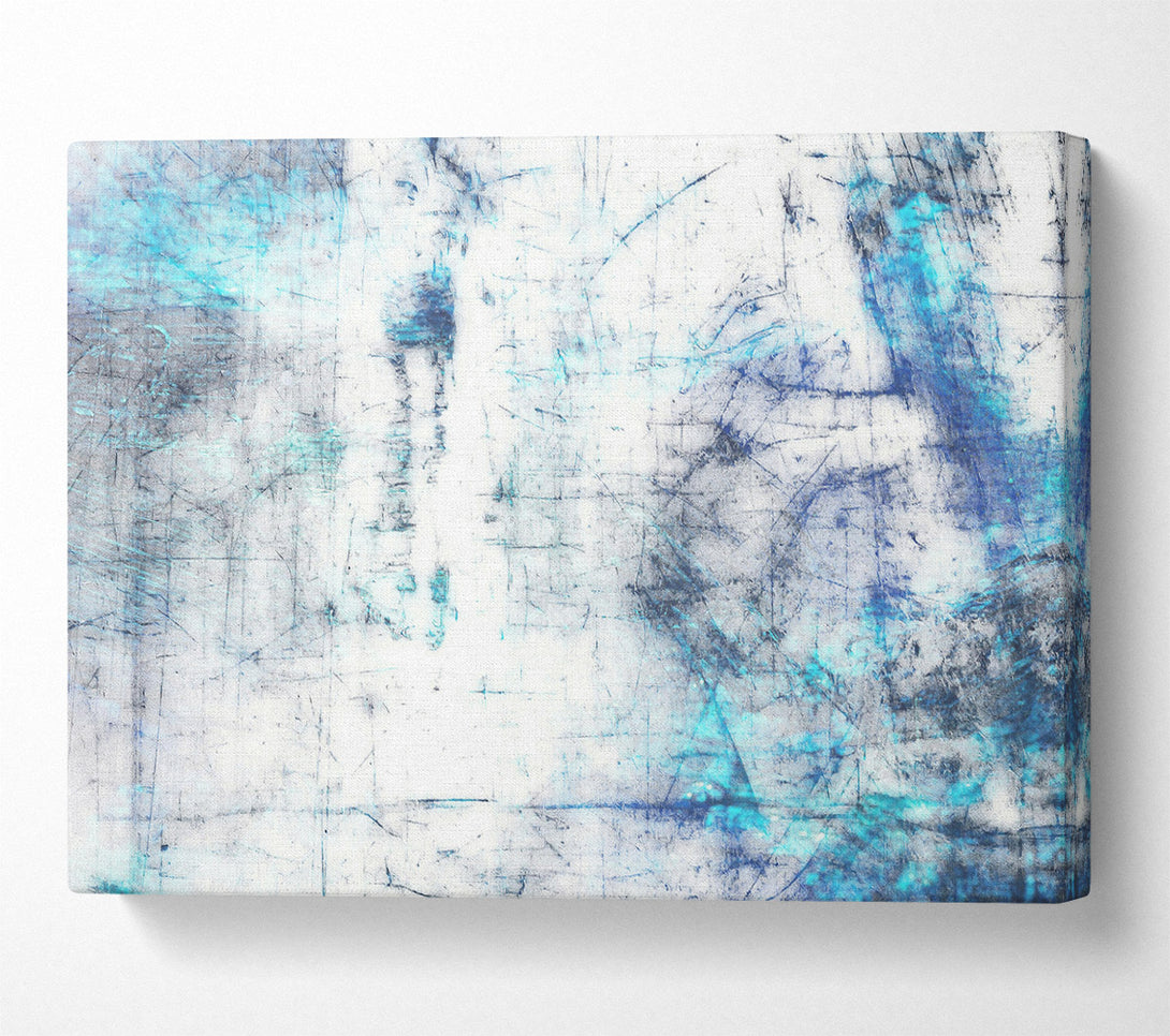  A Canvas Print of Cyan Scratched Canvas Canvas Wall Art