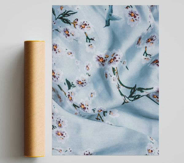 Pale Blue Floral Dreams Giclee Print