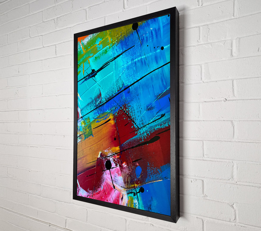  A Canvas Print of Turquoise Abstract Lines Canvas Art