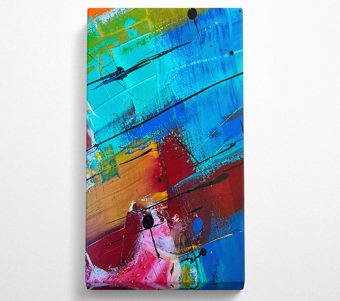  A Canvas Print of Turquoise Abstract Lines Canvas Art