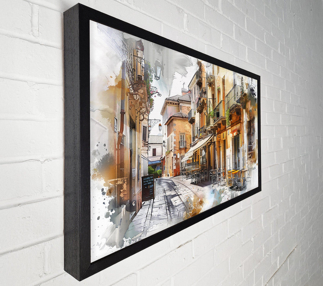  A Canvas Print of Golden Hour Cafe Canvas Print