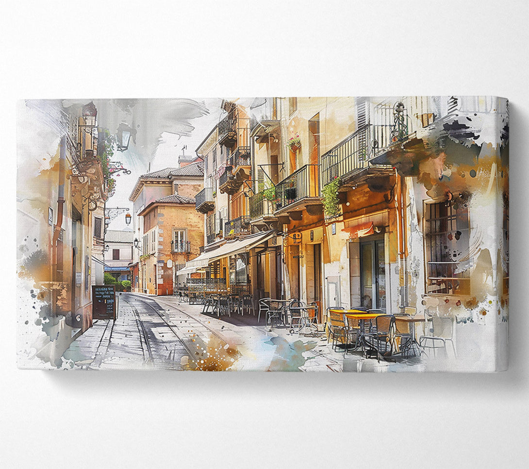  A Canvas Print of Golden Hour Cafe Canvas Print