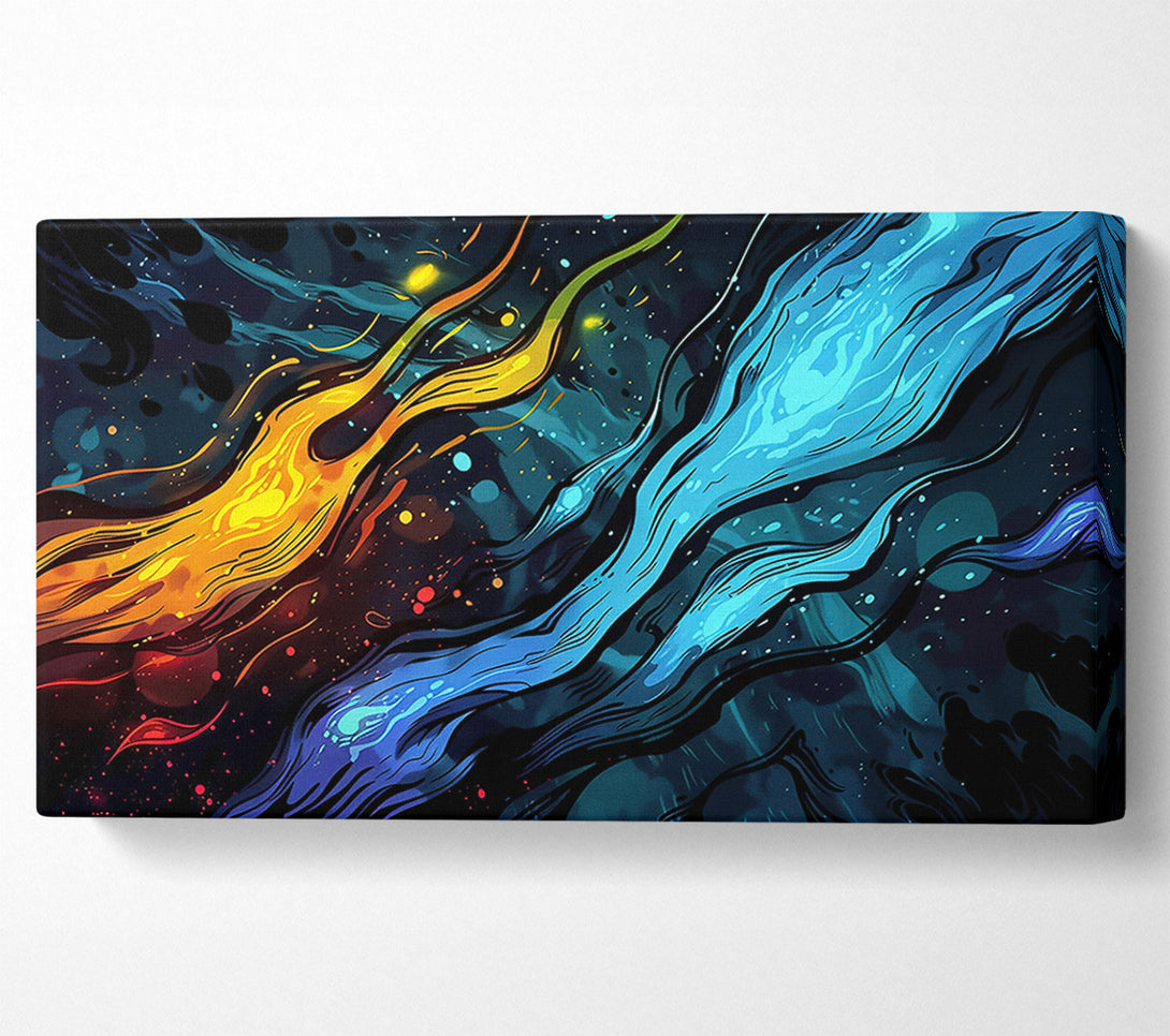  A Canvas Print of Azure Cosmic Flow Canvas Wall Art