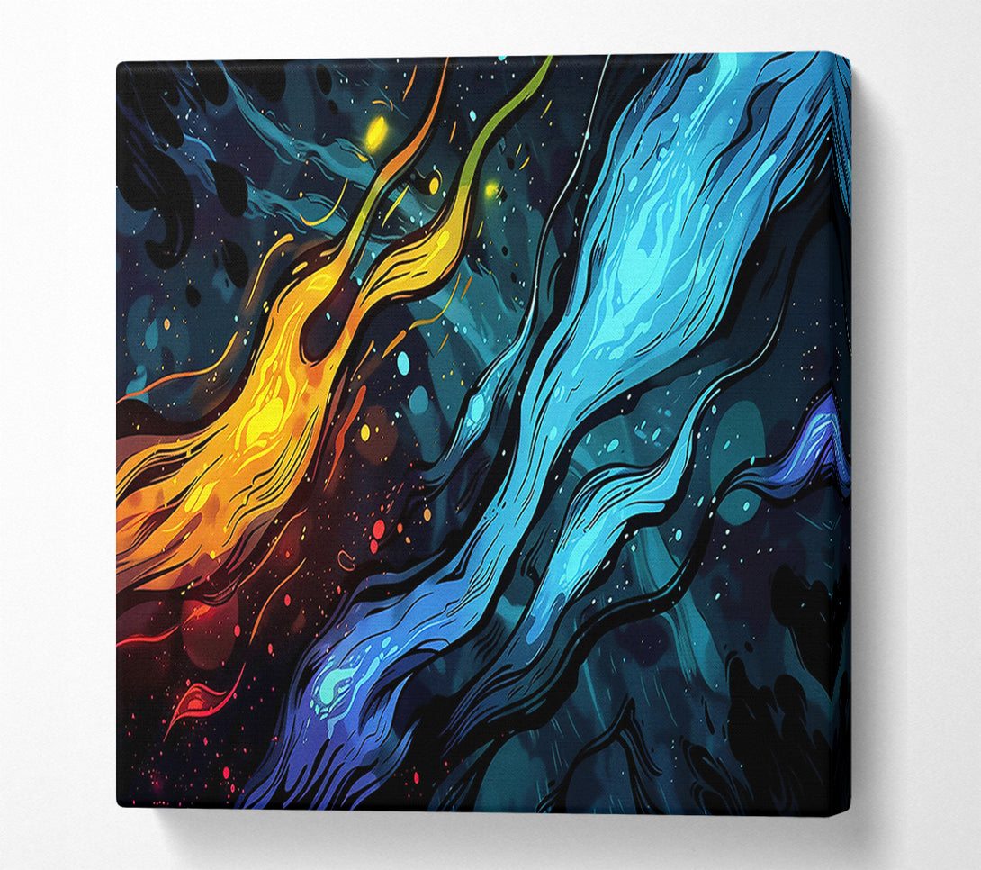  A Canvas Print of Azure Cosmic Flow Canvas Wall Art
