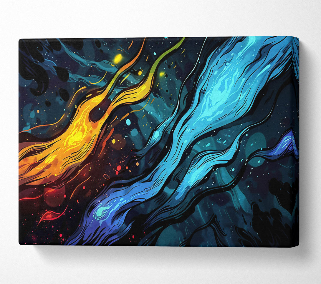  A Canvas Print of Azure Cosmic Flow Canvas Wall Art