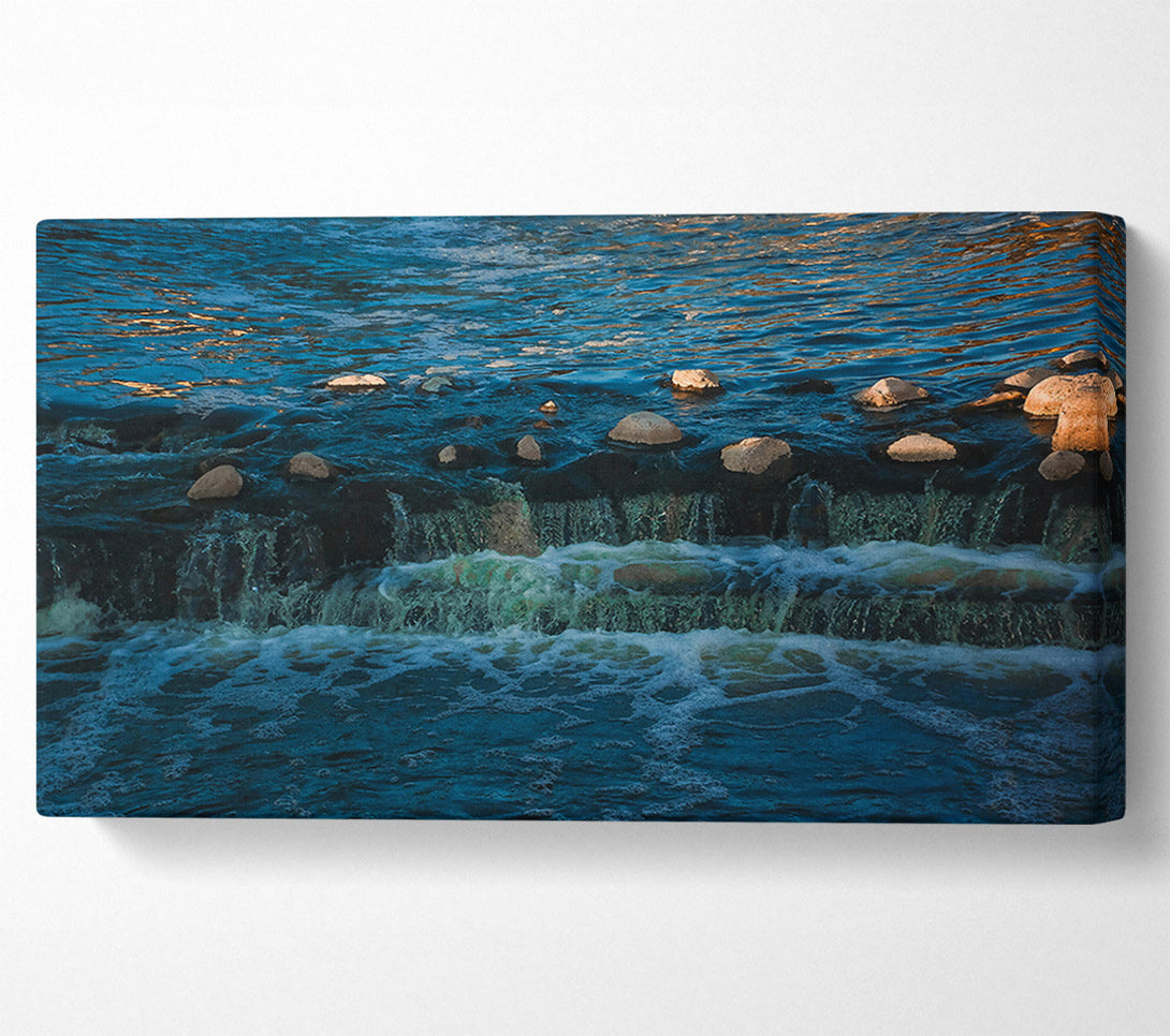  A Canvas Print of Azure Waterfall Dreams Canvas Art