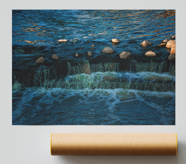 Azure Waterfall Dreams Print