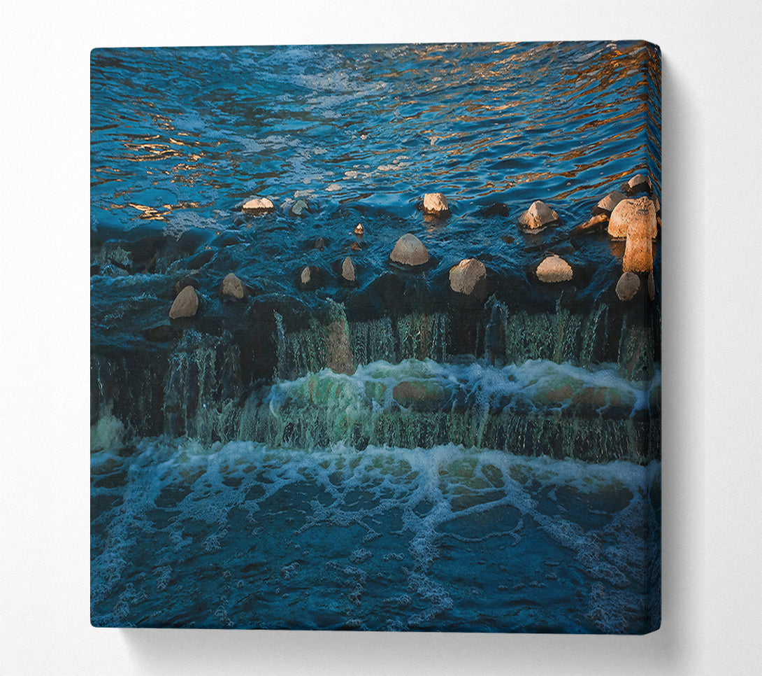  A Canvas Print of Azure Waterfall Dreams Canvas Art