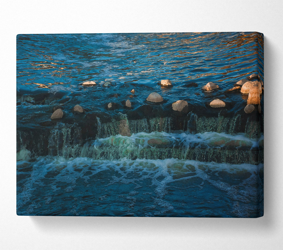  A Canvas Print of Azure Waterfall Dreams Canvas Art